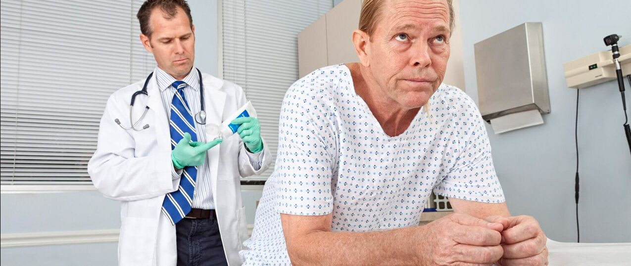 Patient with prostatitis at a proctologist